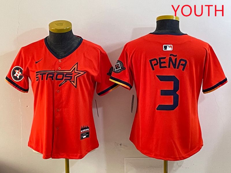 Youth Houston Astros Blank 3 Pena Three generations Joint Name 2025 Nike MLB Jersey style 6
